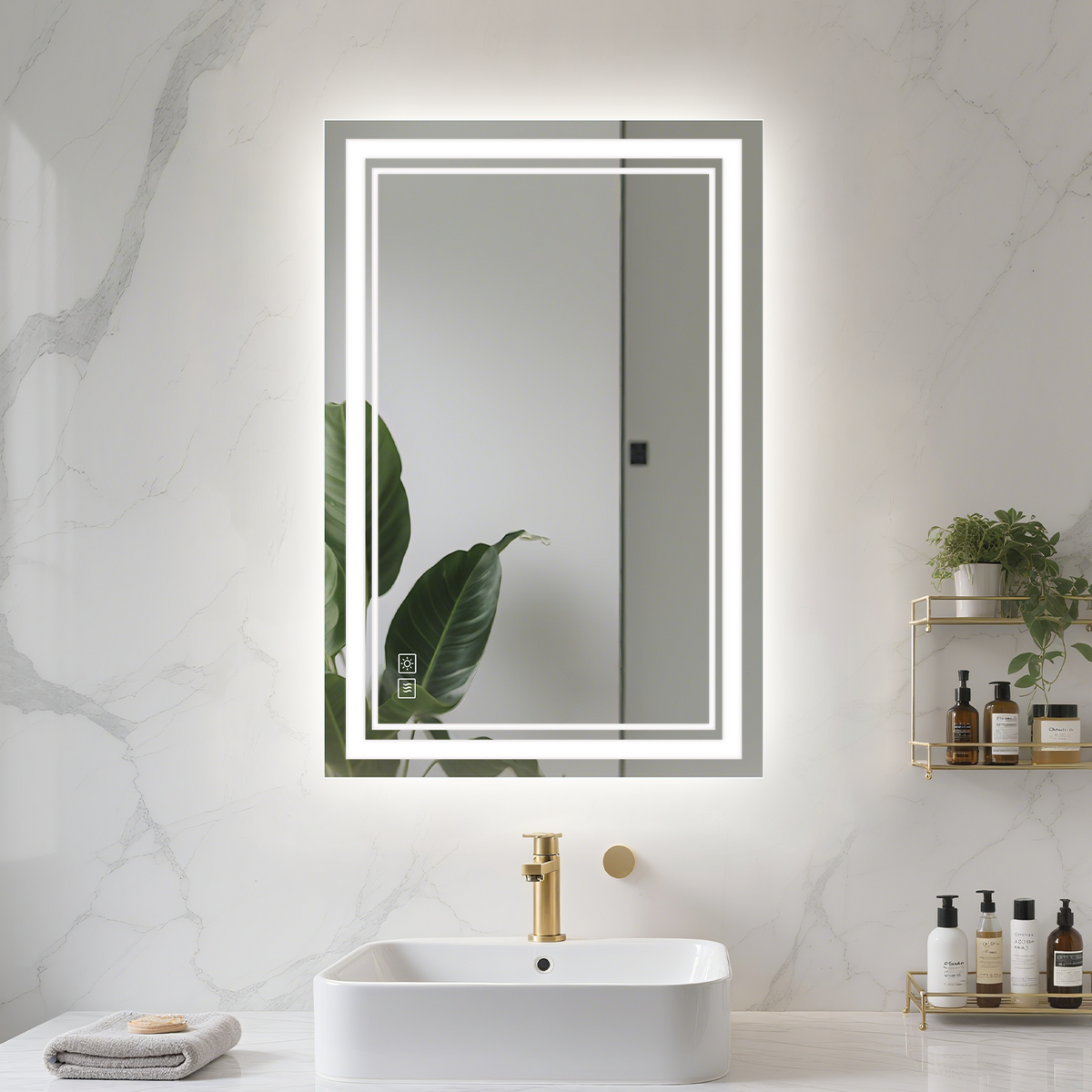 24"x16" LED Mirror for Bathroom