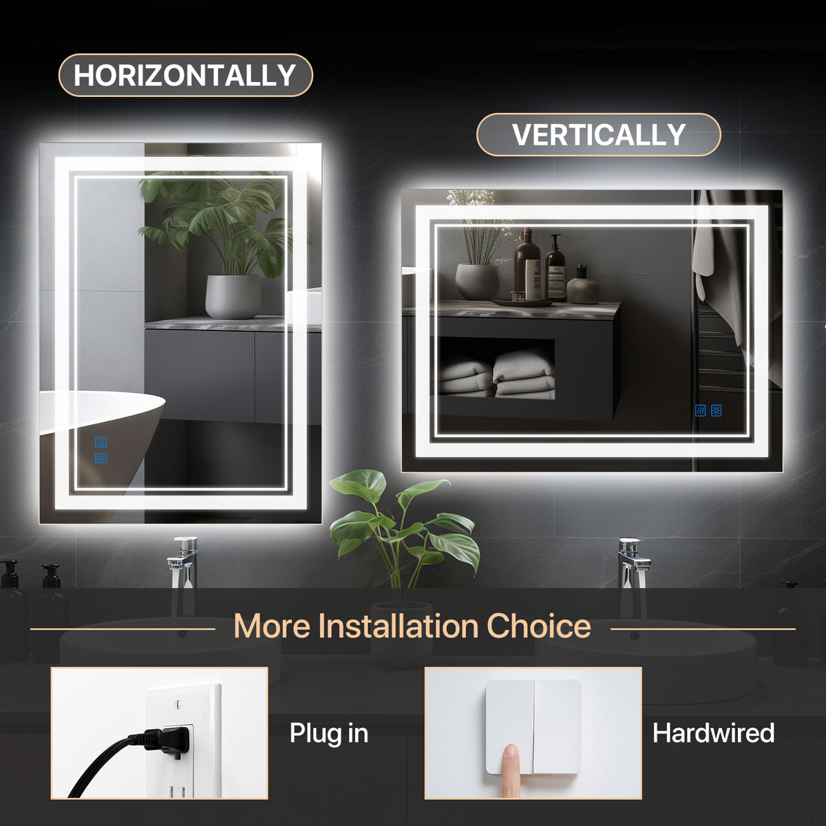 32"x 24" LED Mirror for Bathroom