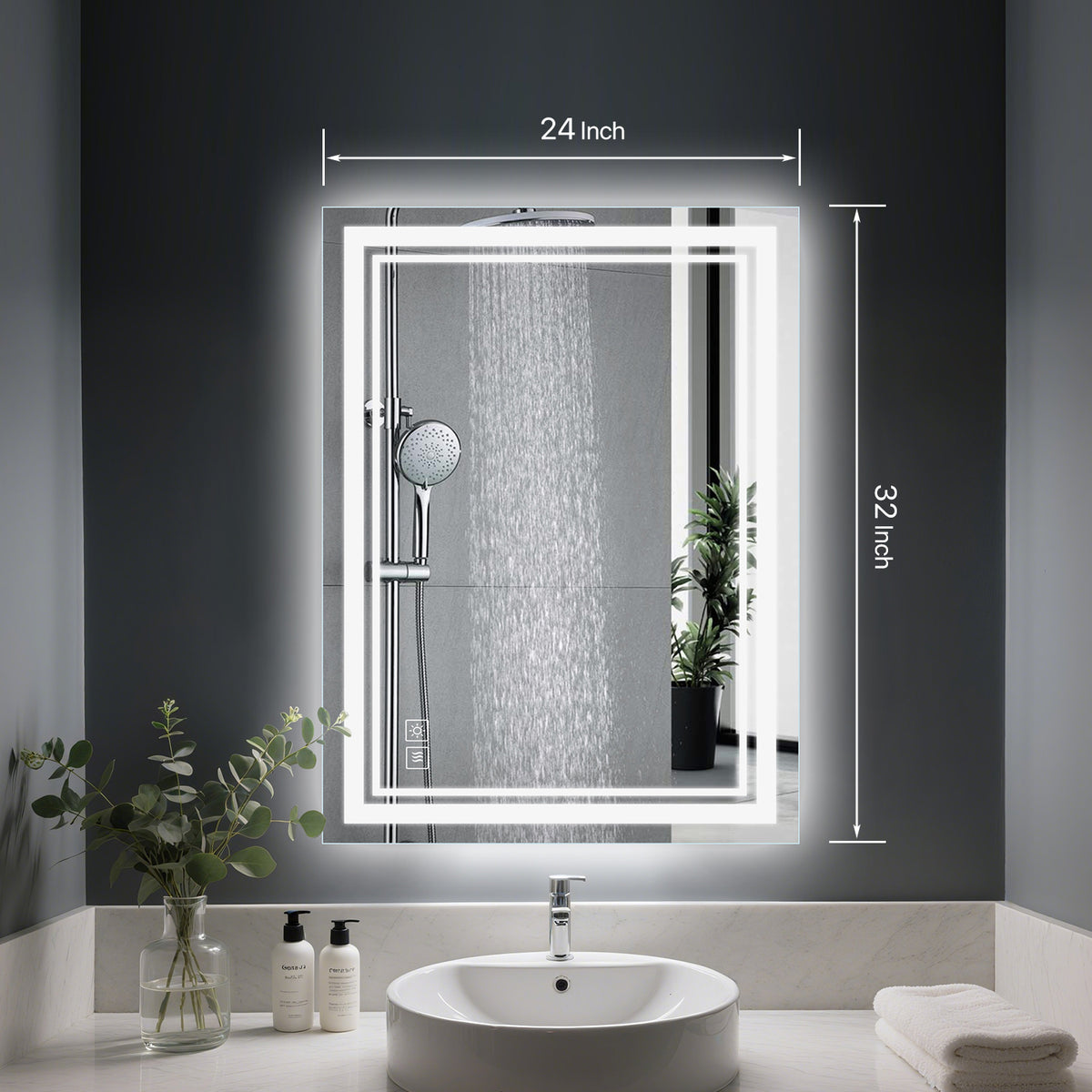 32"x 24" LED Mirror for Bathroom