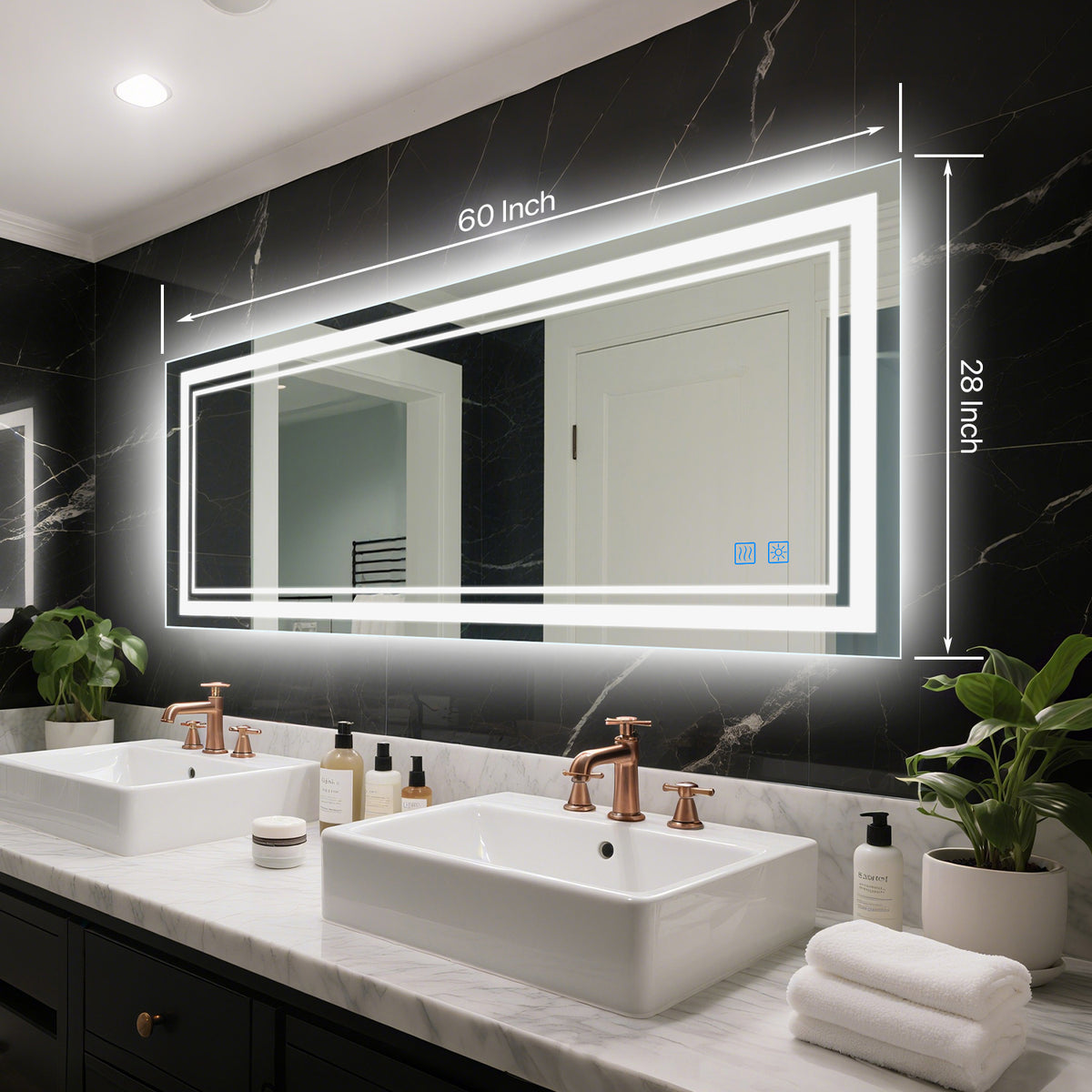 24"x16" LED Mirror for Bathroom