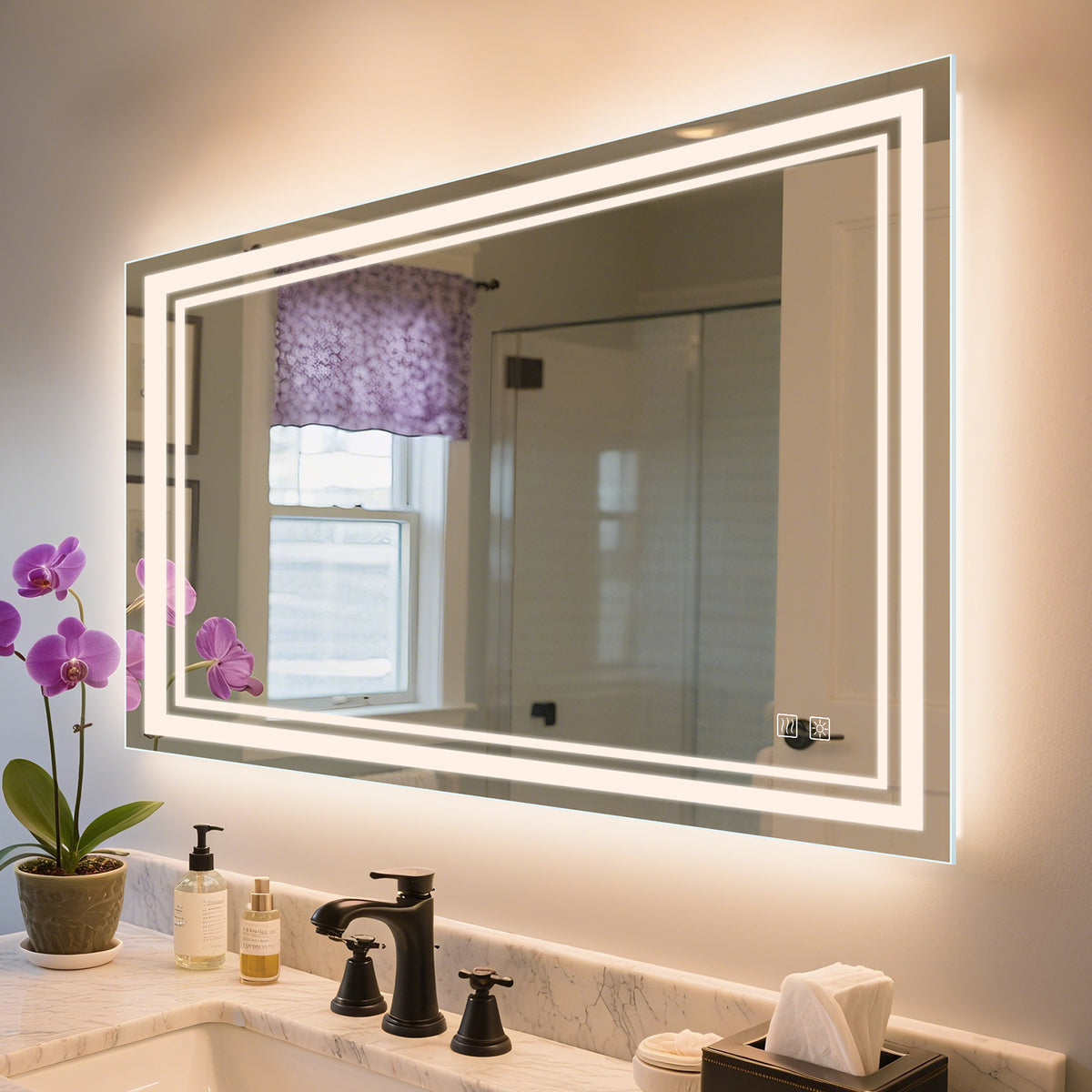 48"x32" LED Mirror for Bathroom