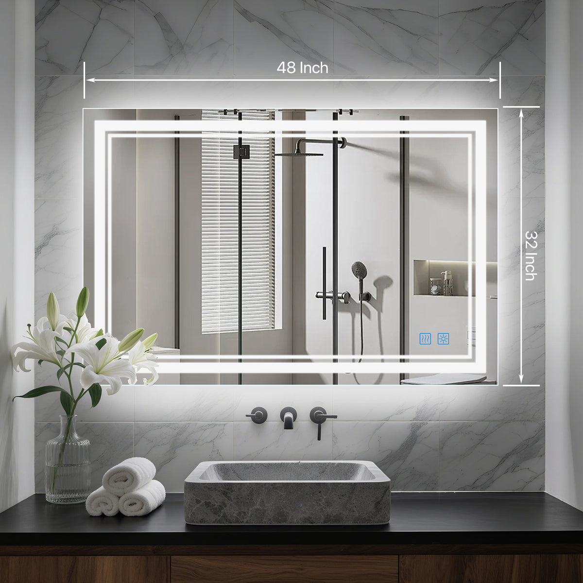 32"x 24" LED Mirror for Bathroom